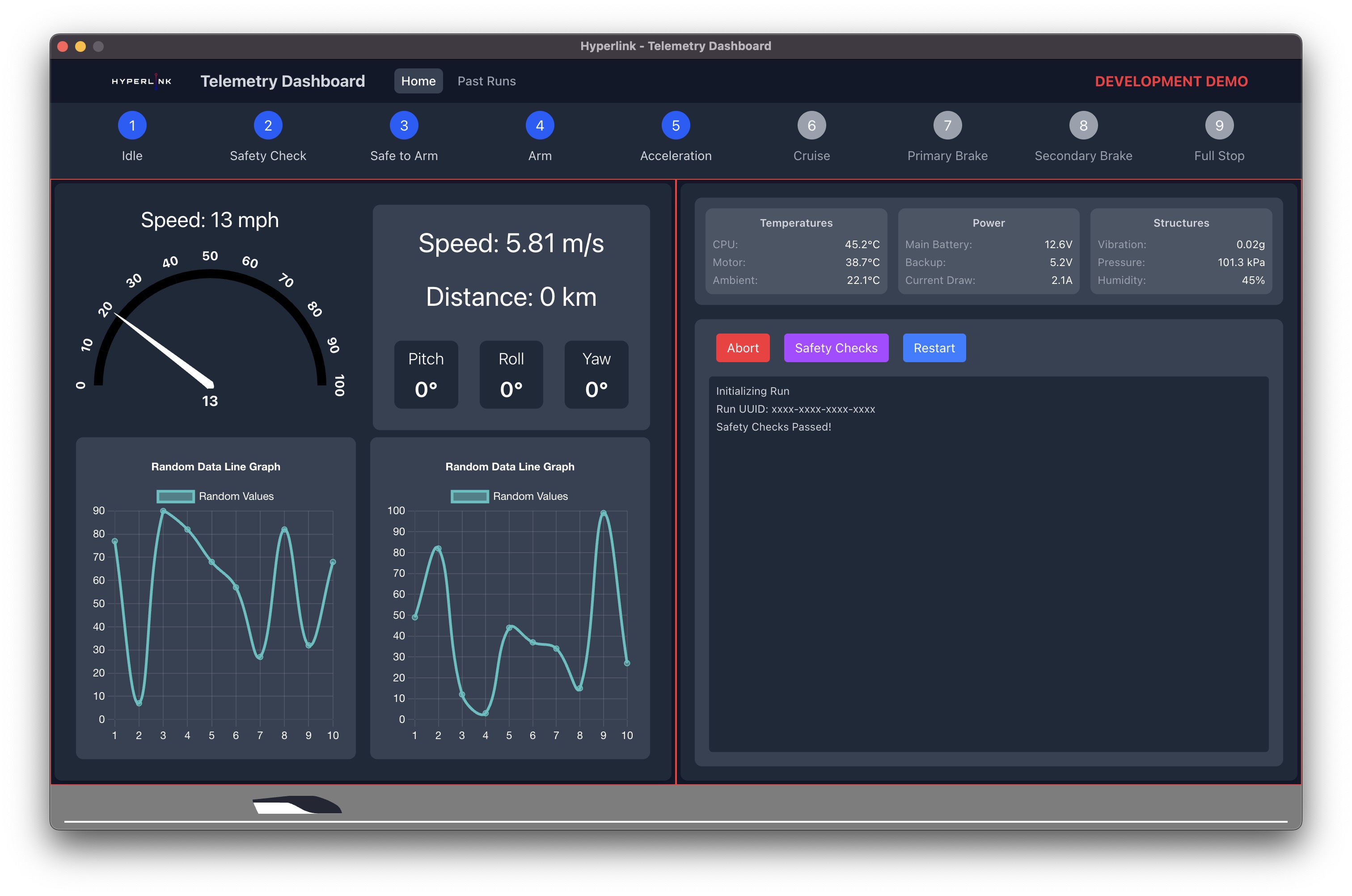 Hyperloop Pod Telemetry Dashboard